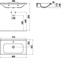 Мебель для ванной комнаты Laparet Electra 80 подвесная, хромикс серебро