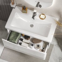 Мебель для ванной комнаты Vigo Glem 80 подвесная, 1 ящик, глянцевая белая