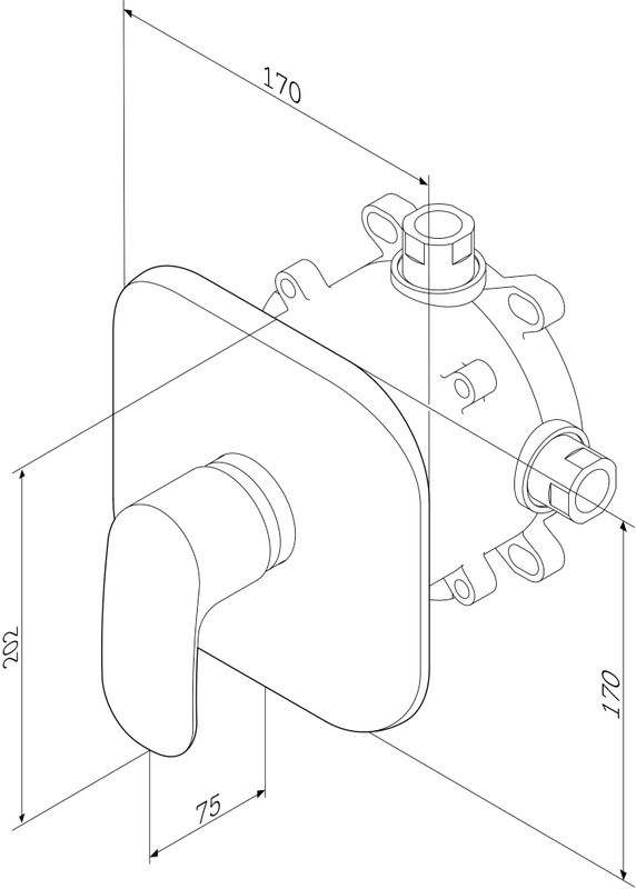 Встраиваемый смеситель для душа и ванны AM.PM Sensation F3075000