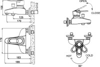 Смеситель для ванны с душем Bravat Loop F6124182CP-01
