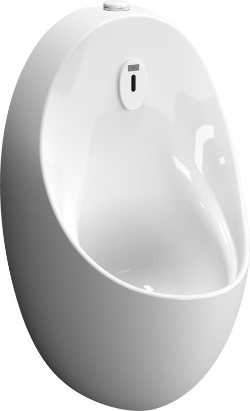 Писсуар подвесной VitrA Arkitekt 5999B003-5556 сенсорный, глянцевый белый, с сифоном, безободковый, со смывным механизмом