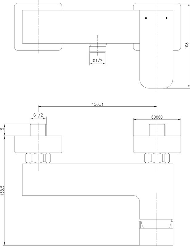 Смеситель для душа Aquanet Cubic SD90447