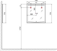 Зеркало Laparet Bianca 80х80 с подсветкой, диммером, с функцией антизапотевания