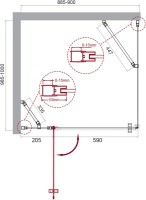 Душевой уголок BelBagno Etna AH-12-90/100-C-Cr