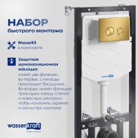 Система инсталляции для унитазов Wasserkraft Aller 10TLT.010.ME.MG01 с кнопкой смыва матовое золото