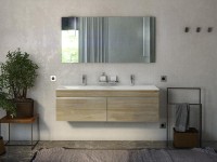 Тумба с раковиной Velvex Pulsus 140 подвесная, дуб
