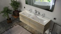 Тумба с раковиной Velvex Pulsus 140 подвесная, дуб
