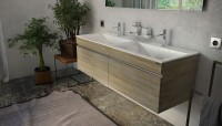 Тумба с раковиной Velvex Pulsus 140 подвесная, дуб