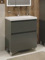 Тумба с раковиной Grossman Меркадо 70 напольная, матовый графит