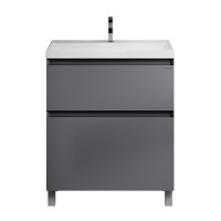 Тумба с раковиной Grossman Меркадо 70 напольная, матовый графит