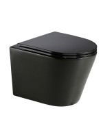 Унитаз безободковый подвесной с сиденьем микролифт, технология смыва Rimless, черный матовый