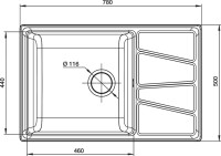 Мойка кухонная GranFest Vertex GF-V-780L графит