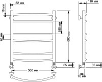 Полотенцесушитель водяной Secado Милан 2 65x55 см, бронза, лесенка, латунь Полотенцесушитель водяной Secado Милан 2 65x55 см, бронза, лесенка, латунь