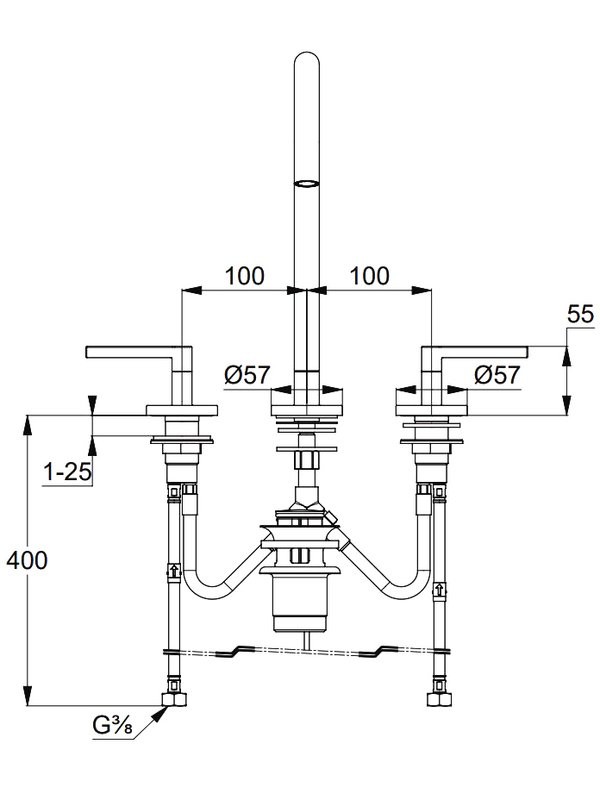 Смеситель для раковины Kludi Nova Fonte Puristic 20143N015 брашированное золото PVD