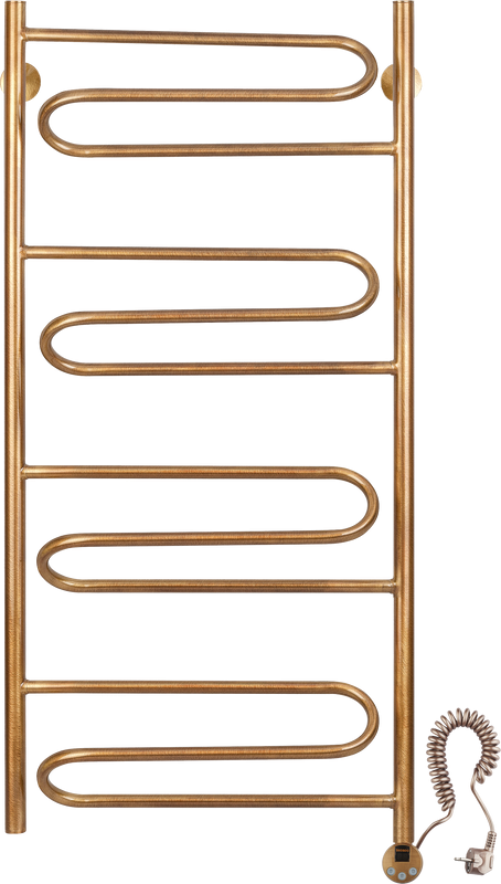 Полотенцесушитель электрический Secado Валенсия 1 105x55 см, подключение справа, бронза, лесенка, латунь