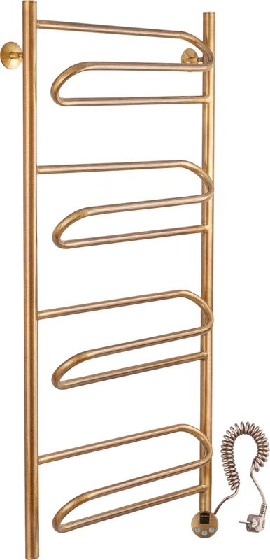 Полотенцесушитель электрический Secado Валенсия 1 105x55 см, подключение справа, бронза, лесенка, латунь