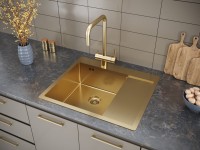 Мойка кухонная Paulmark Kroner PM225951-BGL брашированное золото L