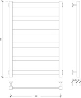 Полотенцесушитель водяной Secado Комано 1 85x55 см, матовый черный, лесенка