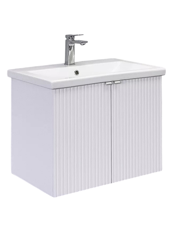 Тумба с раковиной Comforty Лима 70П подвесная, матовая белая