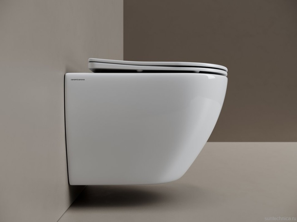 Подвесной унитаз Ceramicanova Mia Торнадо, сиденье микролифт, белый, CN1805T