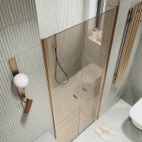 Душевая дверь в нишу Maybahglass MGD-441-2 99 см, профиль матовая бронза, стекло бронза