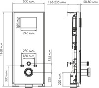 Система инсталляции для унитазов Wasserkraft Abens 20TLT.010.ME.WH.MG04 с кнопкой смыва матовое золото