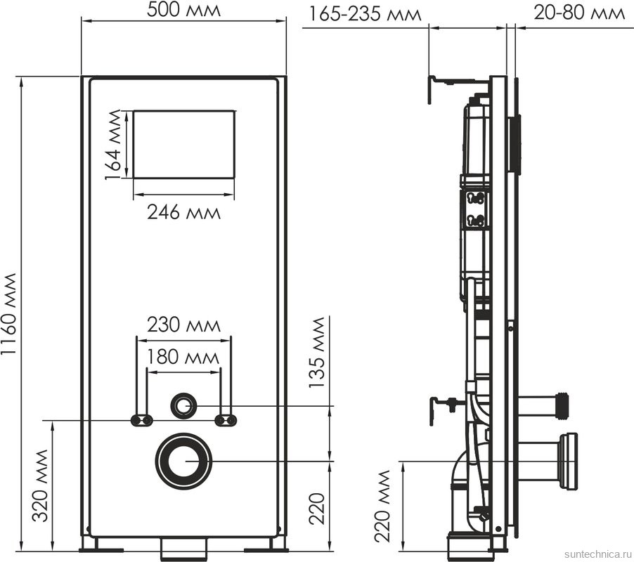 Система инсталляции для унитазов Wasserkraft Abens 20TLT.010.ME.WH.MG04 с кнопкой смыва матовое золото