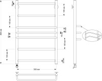 Полотенцесушитель электрический Secado Триест 4603777478537 85x55 см, подключение слева, бронза, лесенка, латунь
