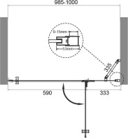 Душевая дверь в нишу BelBagno Kraft B-12-60/40-C-Cr R