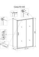 Душевой уголок Veconi Rovigo RV-040B 130х70 см, профиль матовый черный, стекло прозрачное