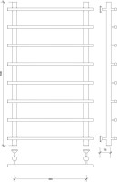 Полотенцесушитель водяной Secado Турин 1 100x55 см, матовый черный, лесенка
