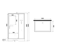 Душевая кабина Niagara Standart ST120/90/15Q/BK 120x90, без крыши