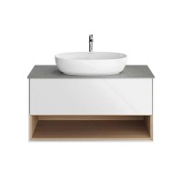 Тумба с раковиной KERAMA MARAZZI Plaza Modern 100 с ящиком и полкой, белая