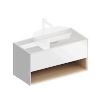 Тумба с раковиной KERAMA MARAZZI Plaza Modern 100 с ящиком и полкой, белая