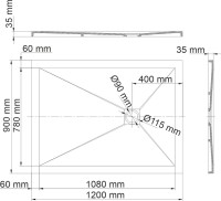 Поддон для душа Wasserkraft Aller 10T07 120x90, с сифоном