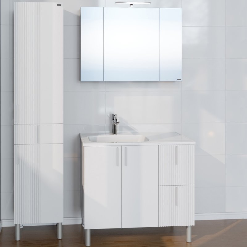 Тумба под раковину СаНта Вега 90 напольная, белая