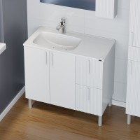 Тумба под раковину СаНта Вега 90 напольная, белая