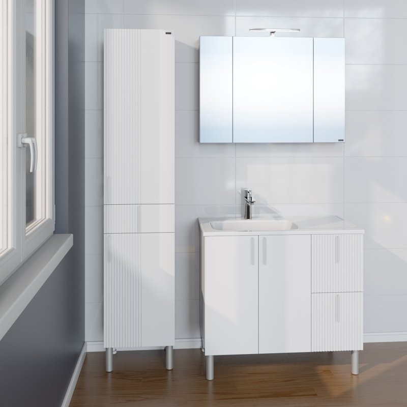 Тумба под раковину СаНта Вега 90 напольная, белая