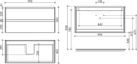 Мебель для ванной комнаты Sancos Cento 100 см белый глянец, черная раковина