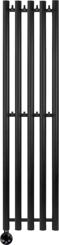 Полотенцесушитель электрический Secado Бергамо 5К 1500/280 150x30 см, подключение слева, матовый черный, I-образный