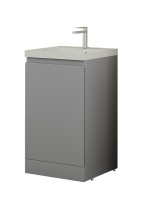 Тумба с раковиной Style Line Батлер Люкс Plus 50 напольная, матовая серая, раковина жасмин