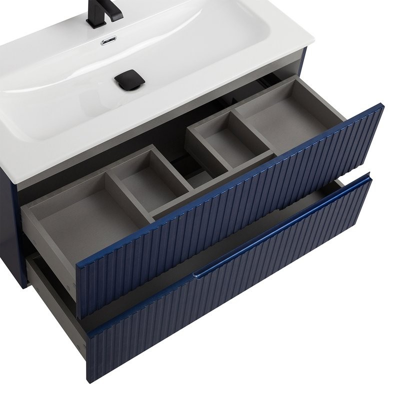 Мебель для ванной комнаты Cezares Duet 100 sapfiro, раковина Cezares CZR-8073-100