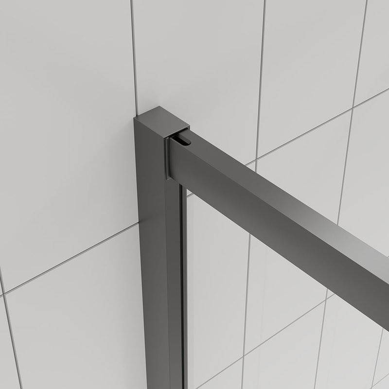 Душевой уголок Veconi Evo 300 GR 100х80 см, профиль брашированный графит, стекло прозрачное