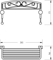 Полка Migliore Complementi 22051 золото