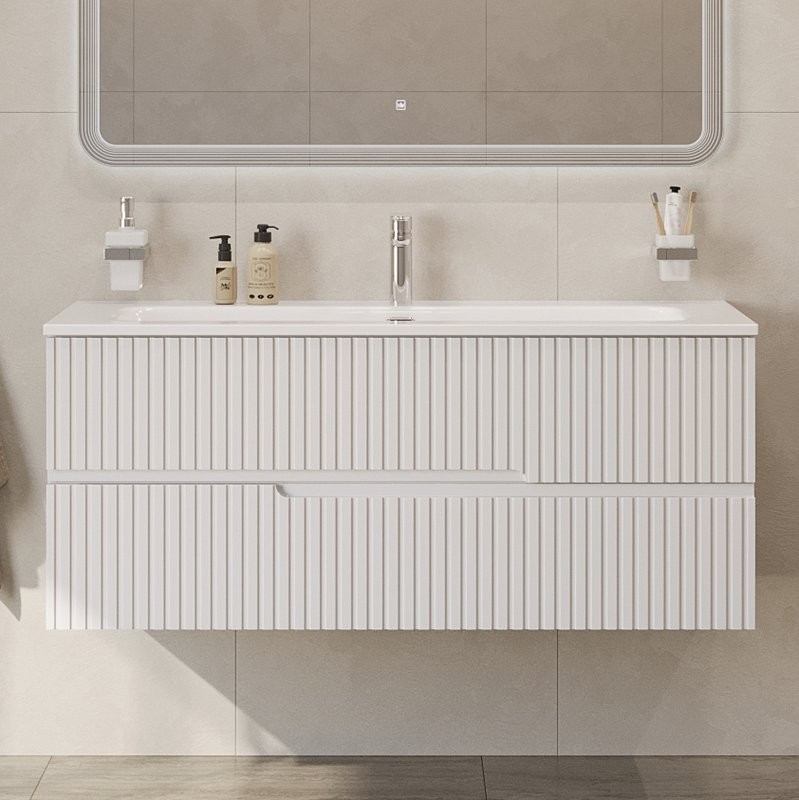 Тумба с раковиной Cezares Duet 120 bianco lucido, раковина Cezares CZR-8073-120