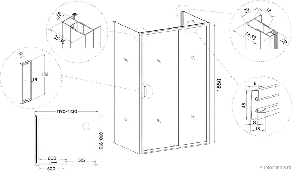 Душевой уголок Veconi Rovigo RV-046 120x90