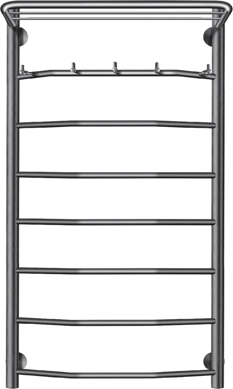 Полотенцесушитель водяной Secado Агата 1 KСП 100x55 см, графит, лесенка, с полкой