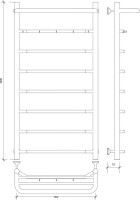 Полотенцесушитель водяной Secado Агата 1 KСП 100x55 см, графит, лесенка, с полкой
