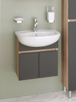 Тумба с раковиной Runo Лада 50 подвесная, графит