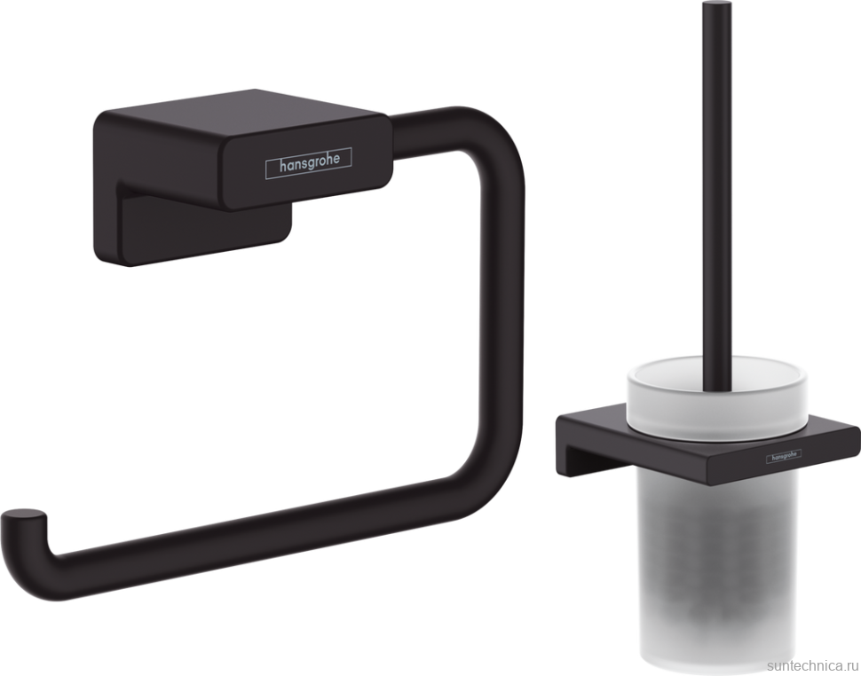 Набор Ершик Hansgrohe AddStoris 41752670 матовый черный + Держатель 41771670 матовый черный